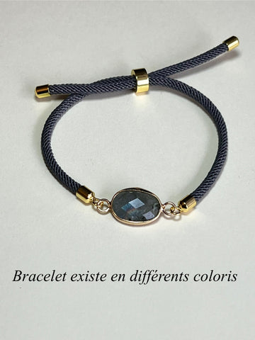 BRACELET MIX AND MATCH NYLON LABRADORITE A PERSONNALISER