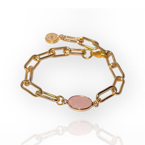 BRACELET LIEN QUARTZ ROSE