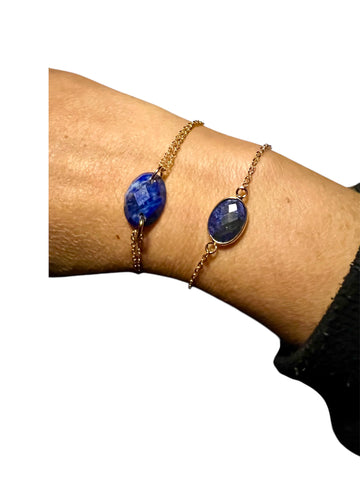 CARLA XL LAPISLAZULI-ARMBAND / GOLD