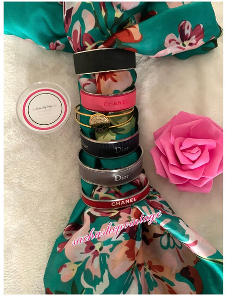 Bracelet manchette tissu upcyclé « gris » collection ribbon