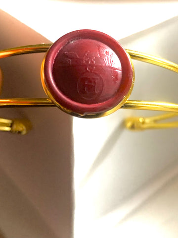 Bracelet jonc upcyclé « Red H »